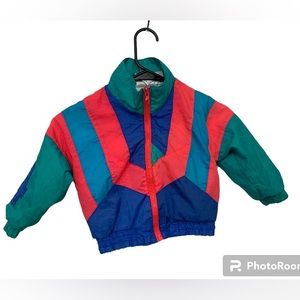 Vintage baby London fog puffer neon 90s block color jacket size 24 months